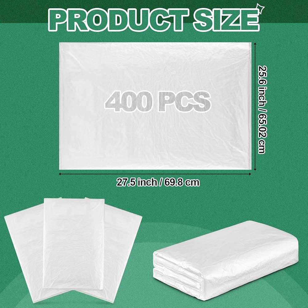 AmazingSpark 400 Pcs Disposable Foot Bath Liners Heavy Duty Thickened Plastic Foot Tub Liner Large Pedicure Spa Bags Portable Clear Bowl Bags for Tub Spa Home Hotel Beauty Salon, 25.6" x 27.5" - Image 3
