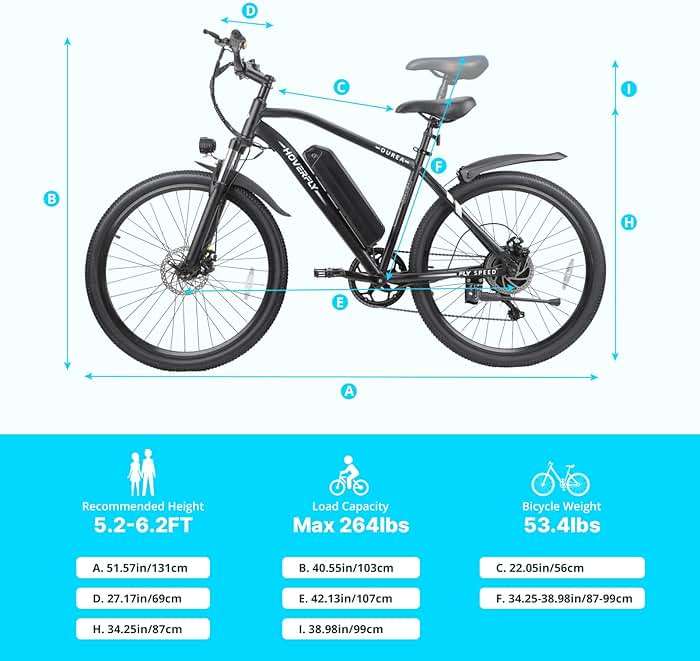 Hoverfly Electric Bike for Adults, 26"/16" Models, 750W/500W Peak Motor, Up to 20/15.5MPH, 48V/36V Removable Battery, Up to 40/28 Miles Range, UL2849 Certified, Electric Bike for Commute/Leisure/Trail - Image 7
