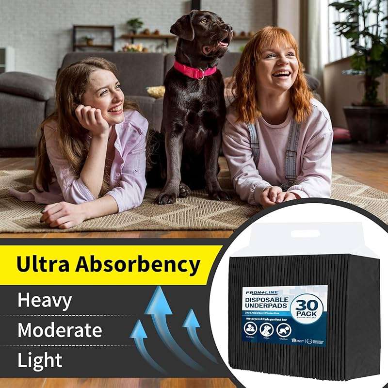 Charcoal Infused Pee Pads for Dogs and Cats, 30 Count, XL, 28"x34" | 6 Layer, Odor Control, Training Underpads, For Dogs, Cats, and Pets, Floor and Furniture Protectors - Image 4