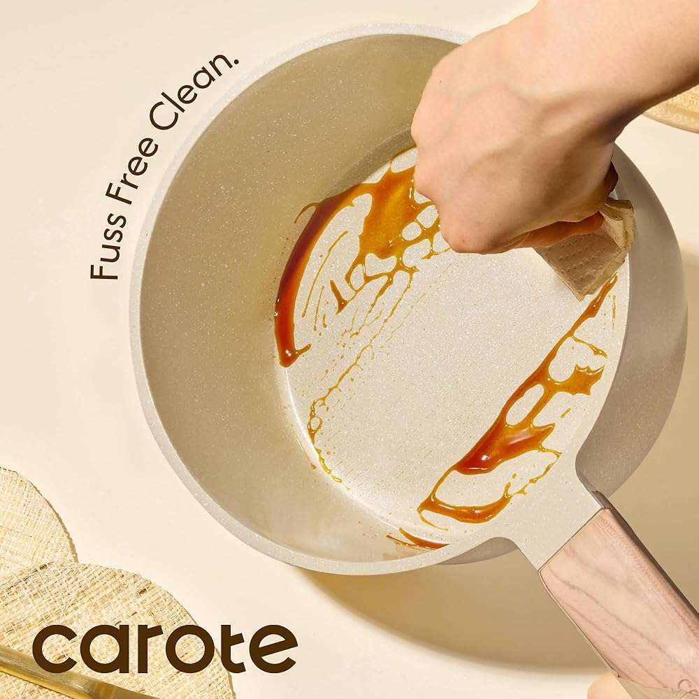 CAROTE 1.5Qt & 2.5Qt Sauce Pan Sets with Lid Ceramic Nonstick Pot Set Non Toxic Saucepan with Stay-cool Handle Small Kitchen Cooking Pots, Easy to Clean, Induction Comptable, PFOA FREE - Image 7