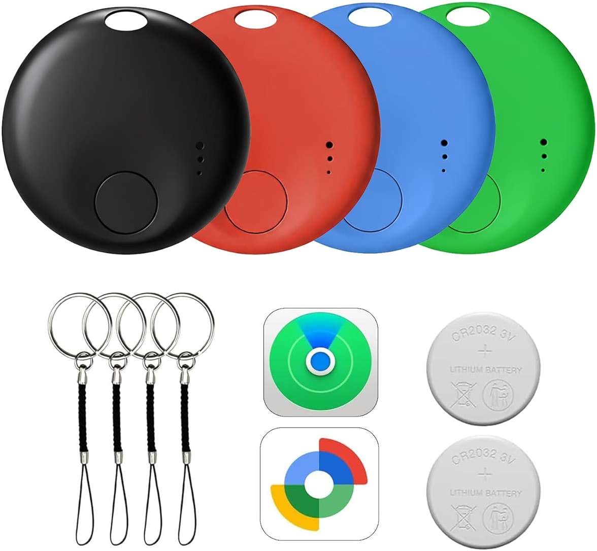 Air Tracker Tag for Android or iOS,Android Tracker Tag-4Pack,Dual System Tracker Tags,Compatible with Google's Find Hub and Apple Find My,Replaceable Battery,Item Finder for Keys,Wallet,Luggage,Bags - Image 1