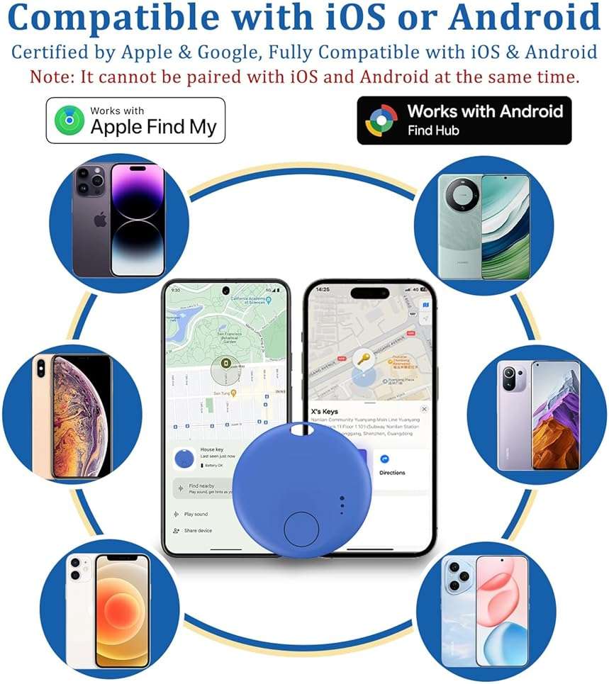 Air Tracker Tag for Android or iOS,Android Tracker Tag-4Pack,Dual System Tracker Tags,Compatible with Google's Find Hub and Apple Find My,Replaceable Battery,Item Finder for Keys,Wallet,Luggage,Bags - Image 3
