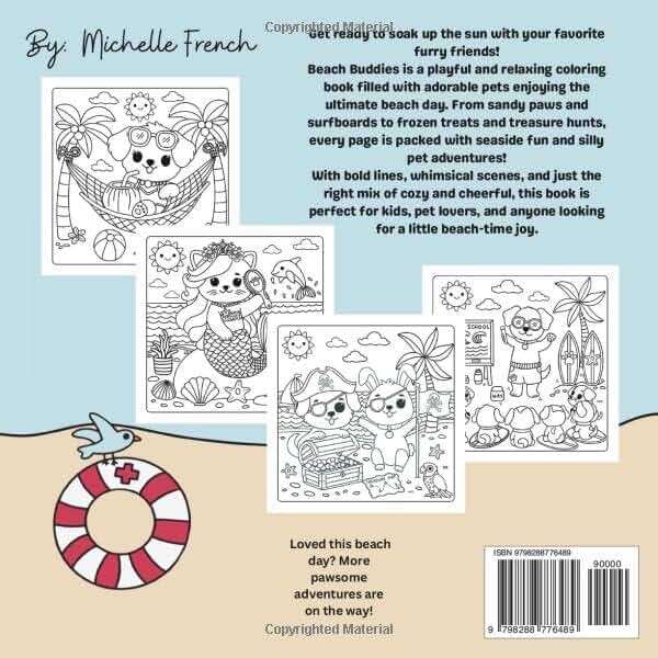 Beach Buddies: Cute & Fun Summer Coloring Book Pets at the Beach - Image 2