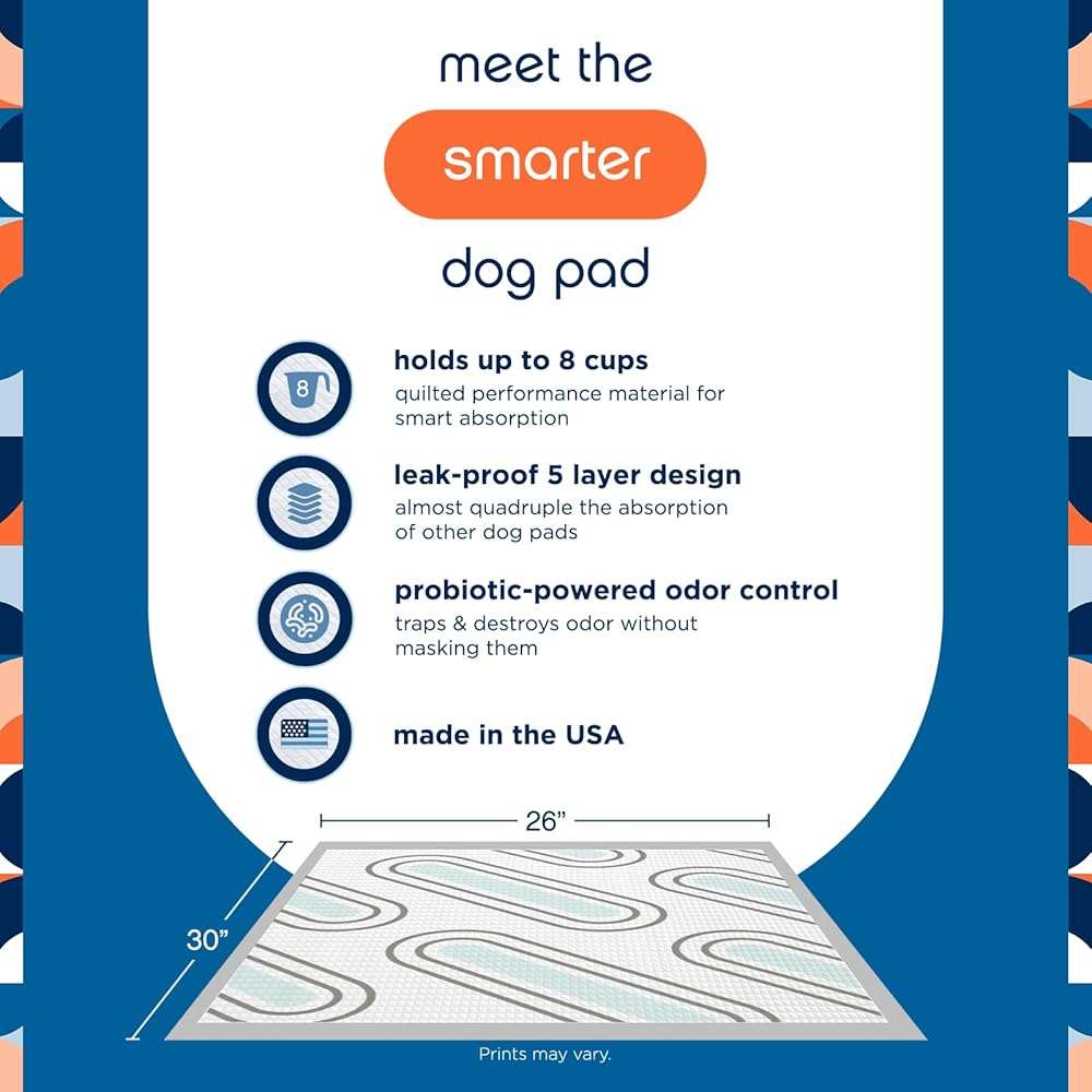 Pet Life Unlimited Smart Prints XL Puppy Pads for Dogs, Potty Training Pee Pads, 26 Count, 26" x 30", Leak-Proof, Super Absorbent, Quick-Dry, Patterned Pads with Odor Control, Made in USA - Image 3