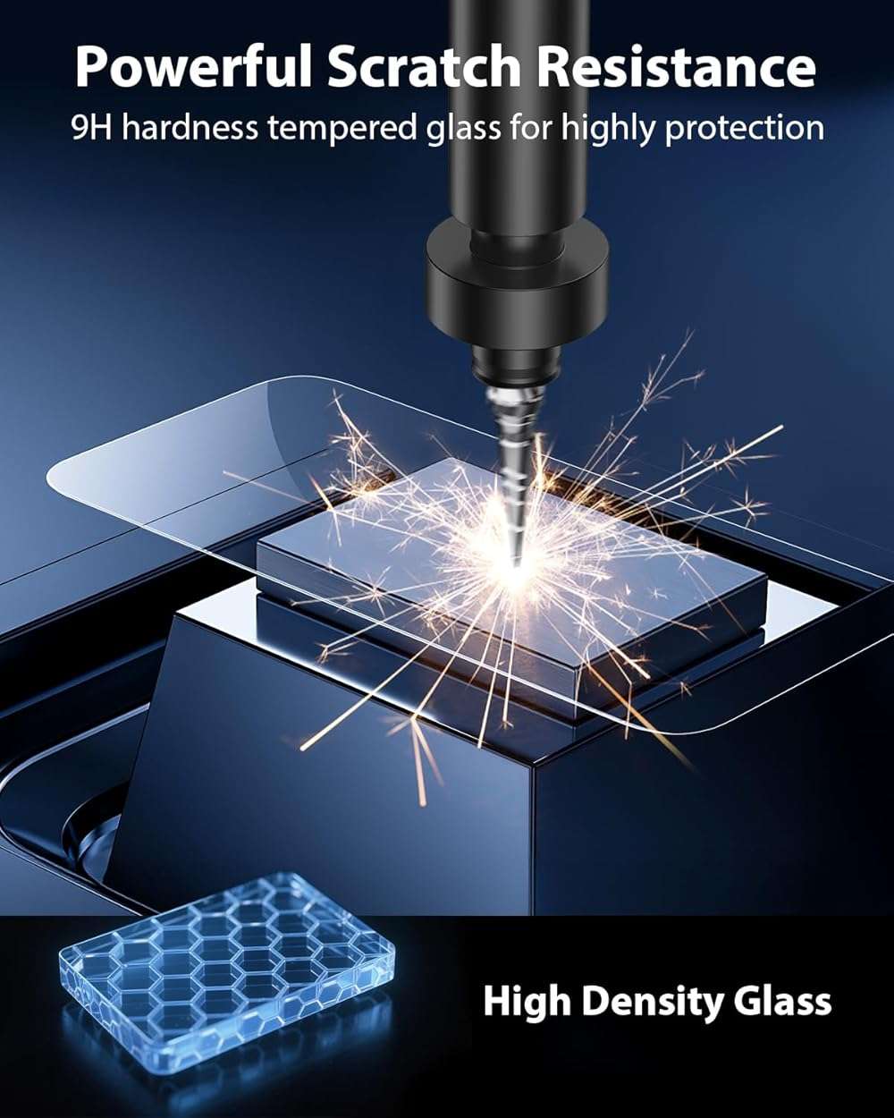 Mkeke 3 Pack Screen Protector for iPhone 15 Pro Max 6.7", [9H+ Tempered Glass] [Easy Installation Frame] [Military-Grade Drop Protection] HD Clear, Anti-Scratch, Bubble Free - Image 3