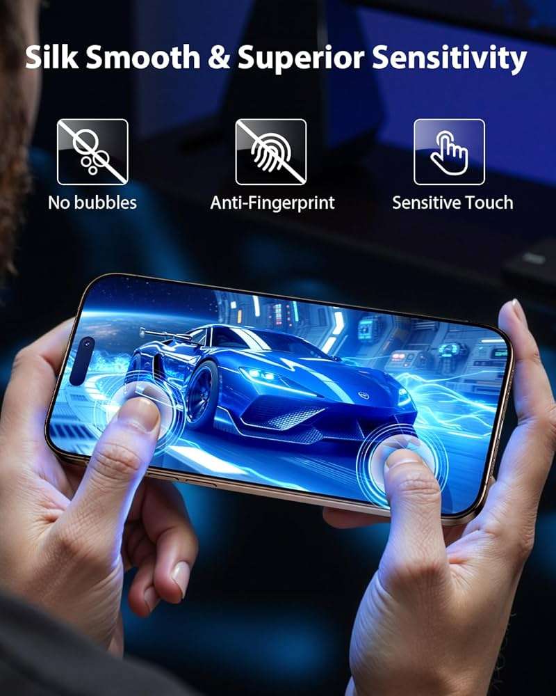 Mkeke 3 Pack Screen Protector for iPhone 15 Pro Max 6.7", [9H+ Tempered Glass] [Easy Installation Frame] [Military-Grade Drop Protection] HD Clear, Anti-Scratch, Bubble Free - Image 5