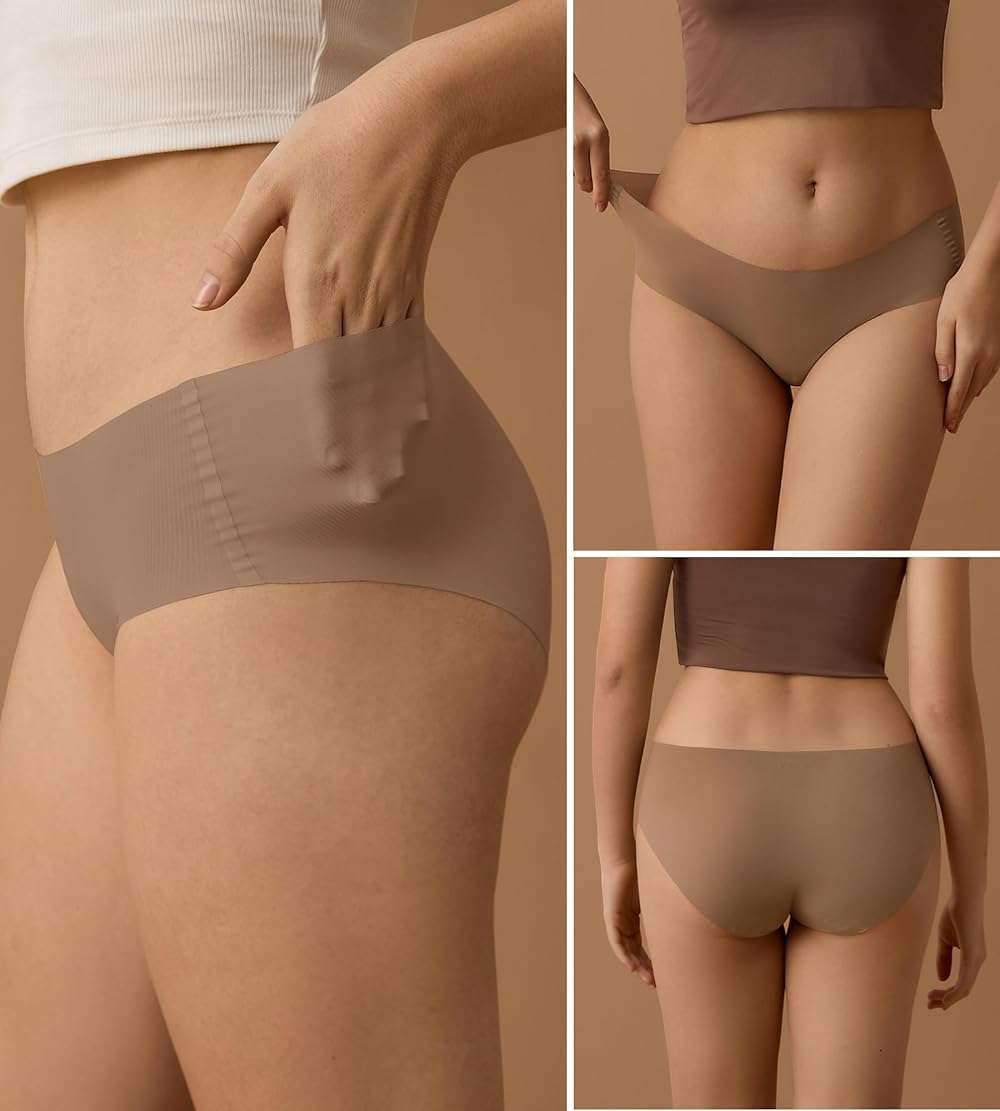 SHARICCA Womens Seamless Underwear No Show Hipster Panties Invisible Lightweight Nuage Bikinis Briefs Microfiber Pack - Image 4