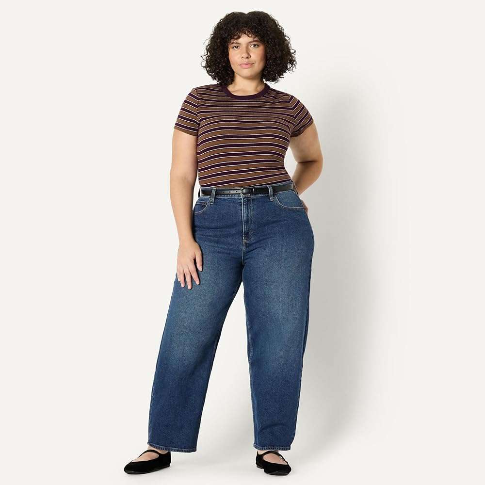 Amazon Essentials Women's Slim-Fit Stretch Rib Short Cap Sleeve Crew Neckline Tee - Image 7