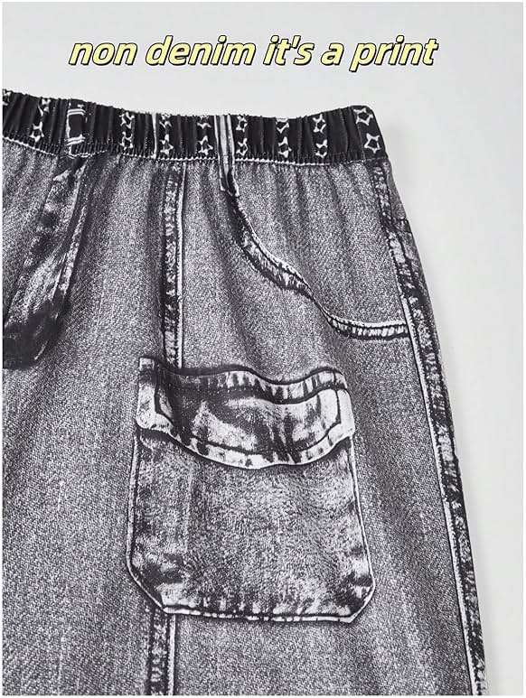 SOLY HUX Girl's Y2k Clothes Star Graphic Crop Top and Baggy Pants Grunge 2 Piece Outfit Streetwear - Image 4