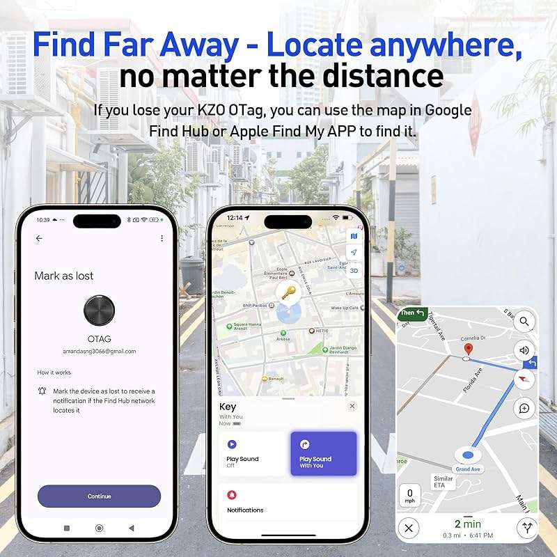 Air Tags-2 Pack Tracker Tag for iOS and Android, Work with Google Find Hub & Apple Find My APP, Long Battery Life, for Keys/Luggage/Suitcase/Backpack/Wallet, Black - Image 5