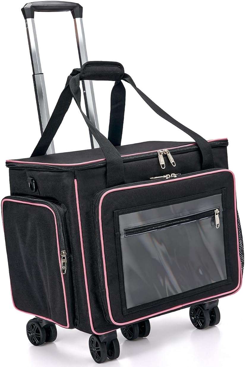 Amythe Rolling Teacher Tote Bag with Wheels, Laptop Briefcase for Women, 15.6" Laptop Compartment, Black - Image 1