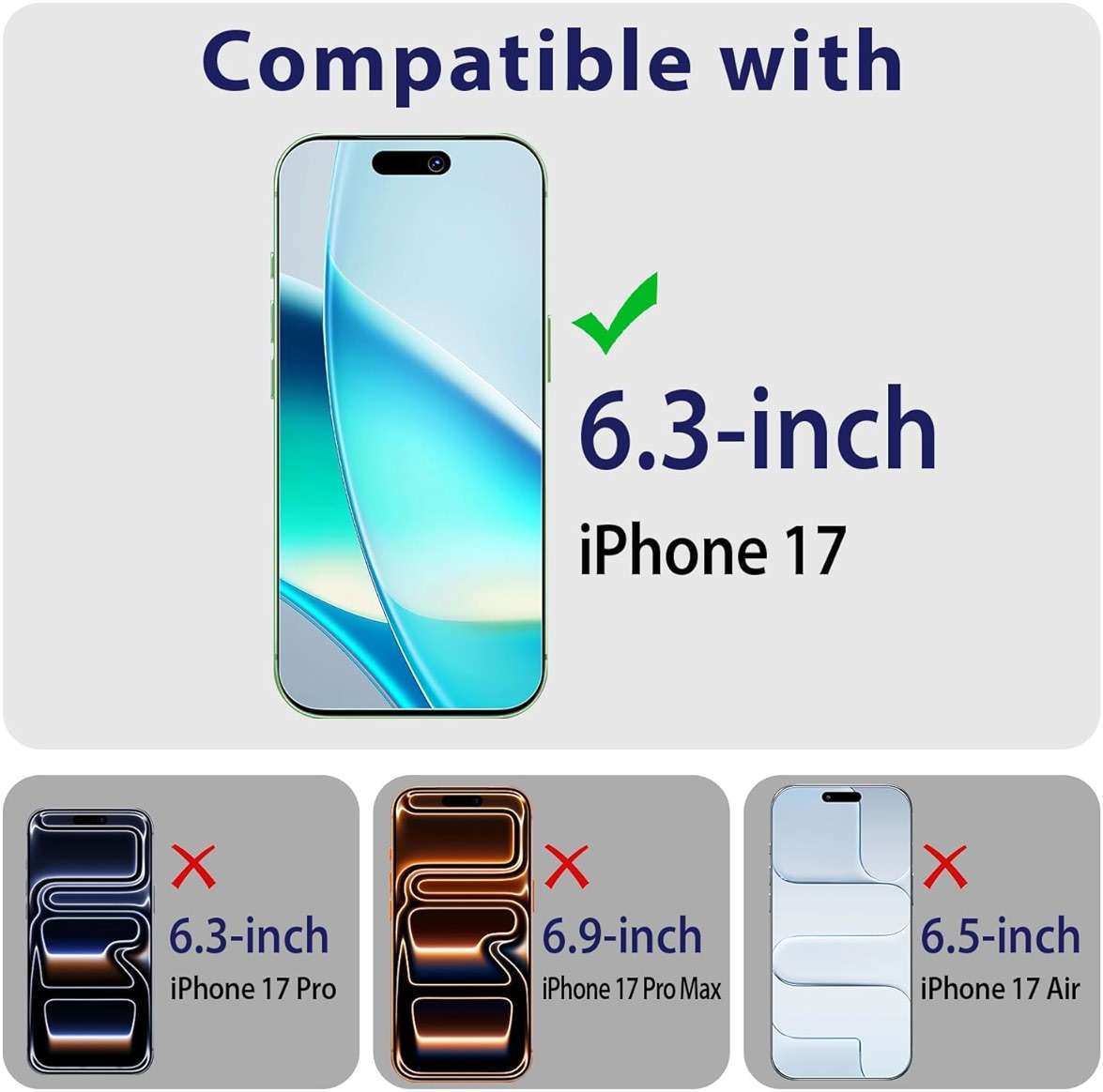 Bencuku 2 Pack Screen Protector for iPhone 17 (6.3 Inch) with 2 Pack Camera Lens Protector, 9H Tempered Glass, Anti Scratch, Bubble Free - Image 2
