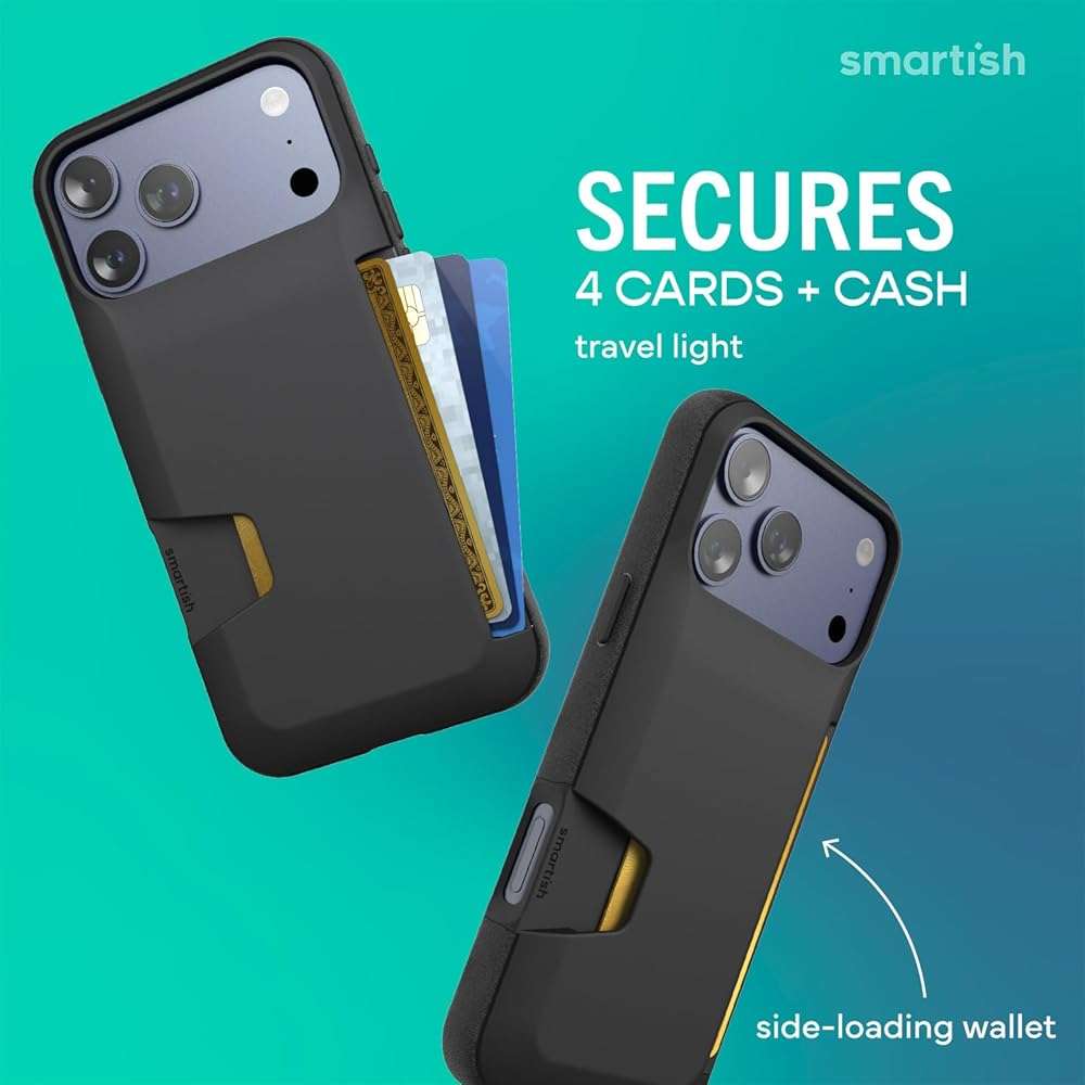 Smartish® iPhone 17 Pro Max Wallet Case - Wallet Slayer Vol. 1 [Slim + Protective] Credit Card Holder - Drop Tested Hidden Credit Card Slot Cover for Apple iPhone 17 Pro Max - Black Tie Affair - Image 2
