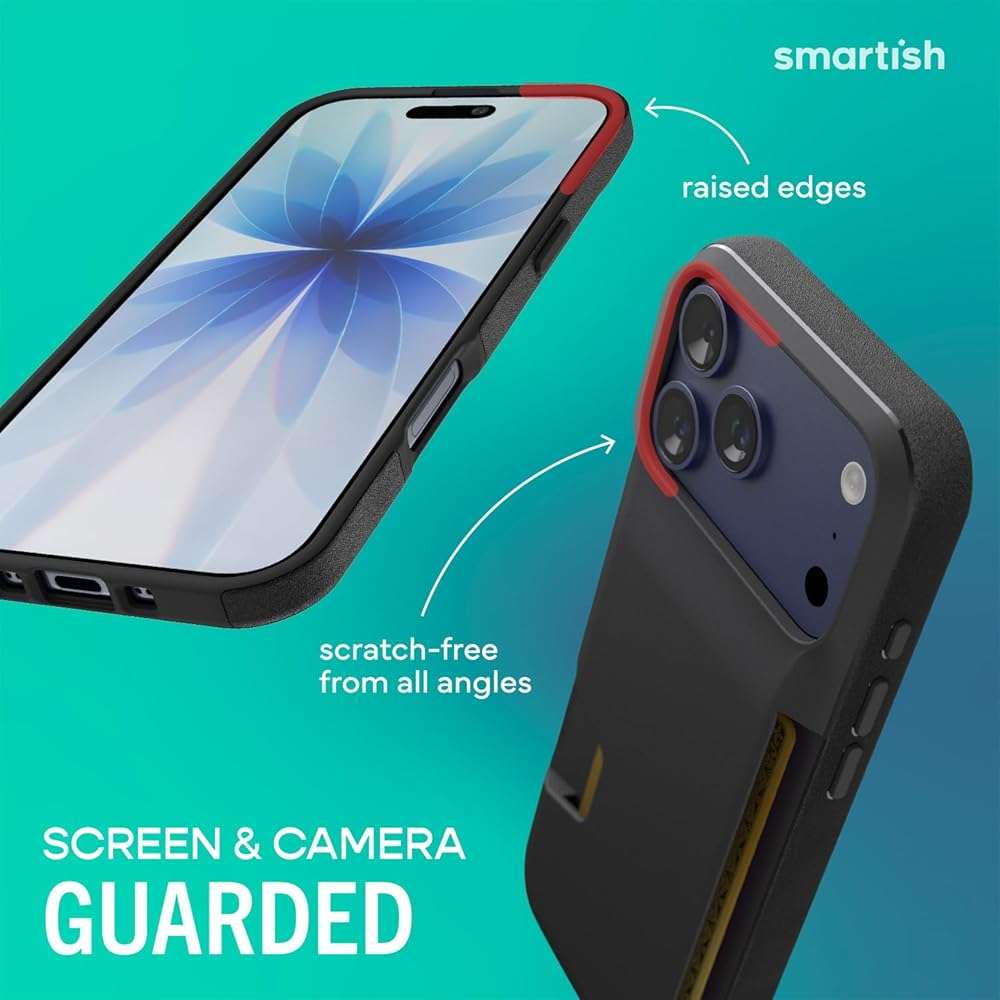 Smartish® iPhone 17 Pro Max Wallet Case - Wallet Slayer Vol. 1 [Slim + Protective] Credit Card Holder - Drop Tested Hidden Credit Card Slot Cover for Apple iPhone 17 Pro Max - Black Tie Affair - Image 6