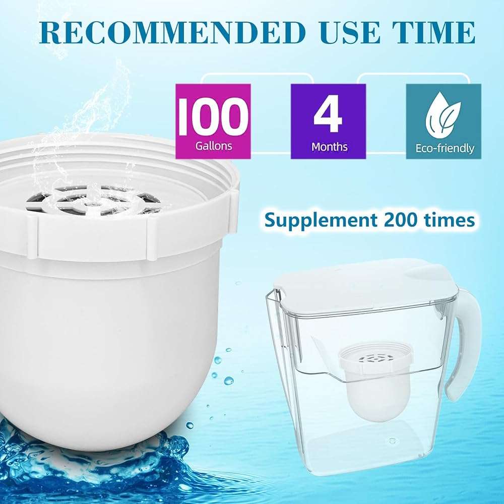 KUETERYUN Water Filters Compatible with Clearly Filtered Water Pitcher | KUETERYUN 3Pack, 3-Stage Filtration Fluoride, Lead & PFAS | 100 Gallon, BPA-Free - Image 5
