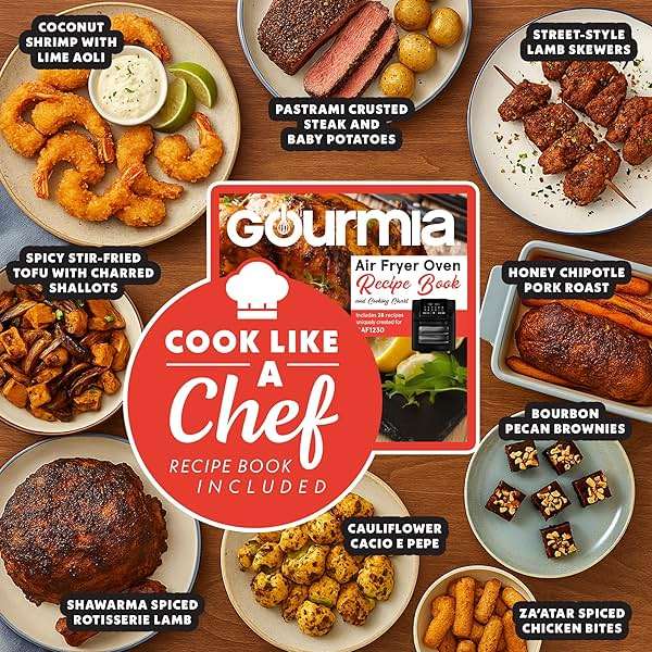 Gourmia Air Fryer - 14 Qt All-in-One Oven with Rotisserie, Digital Display with 12 Presets, Roast, Bake, Broil, Dehydrate, Dishwasher Safe Accessories, Black - Image 6