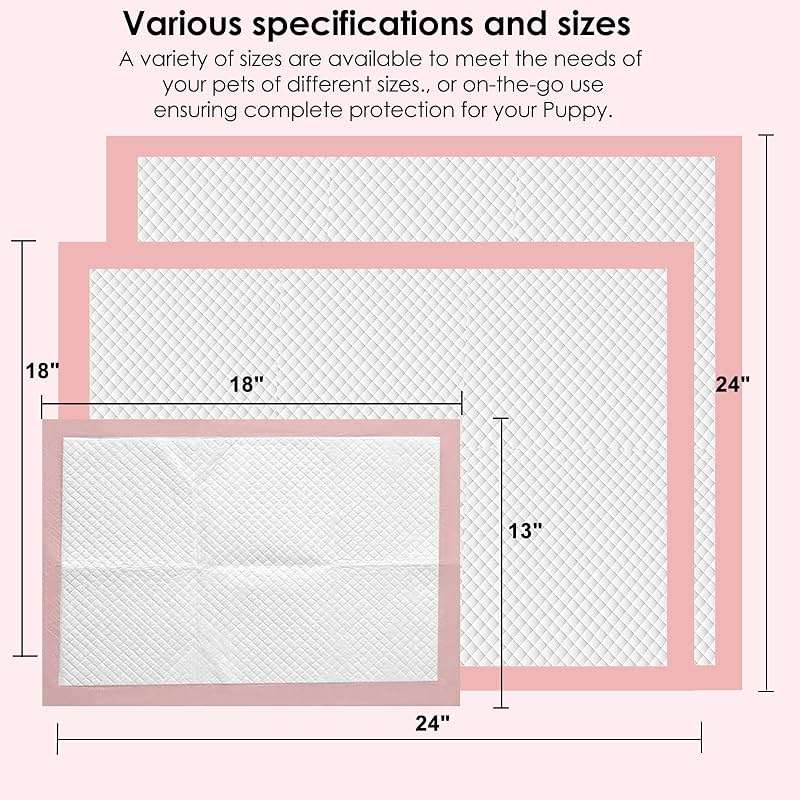 Pet Toilet Training Pads 100 Count Disposable Puppy Pee Pads for Dogs, Ultra Absorbent|Quick Dry|Leak-Proof Pet Potty Pads for Dog, Cat, Rabbits and Guinea Pigs (Pink, 13" x 18"-100 Count) - Image 2