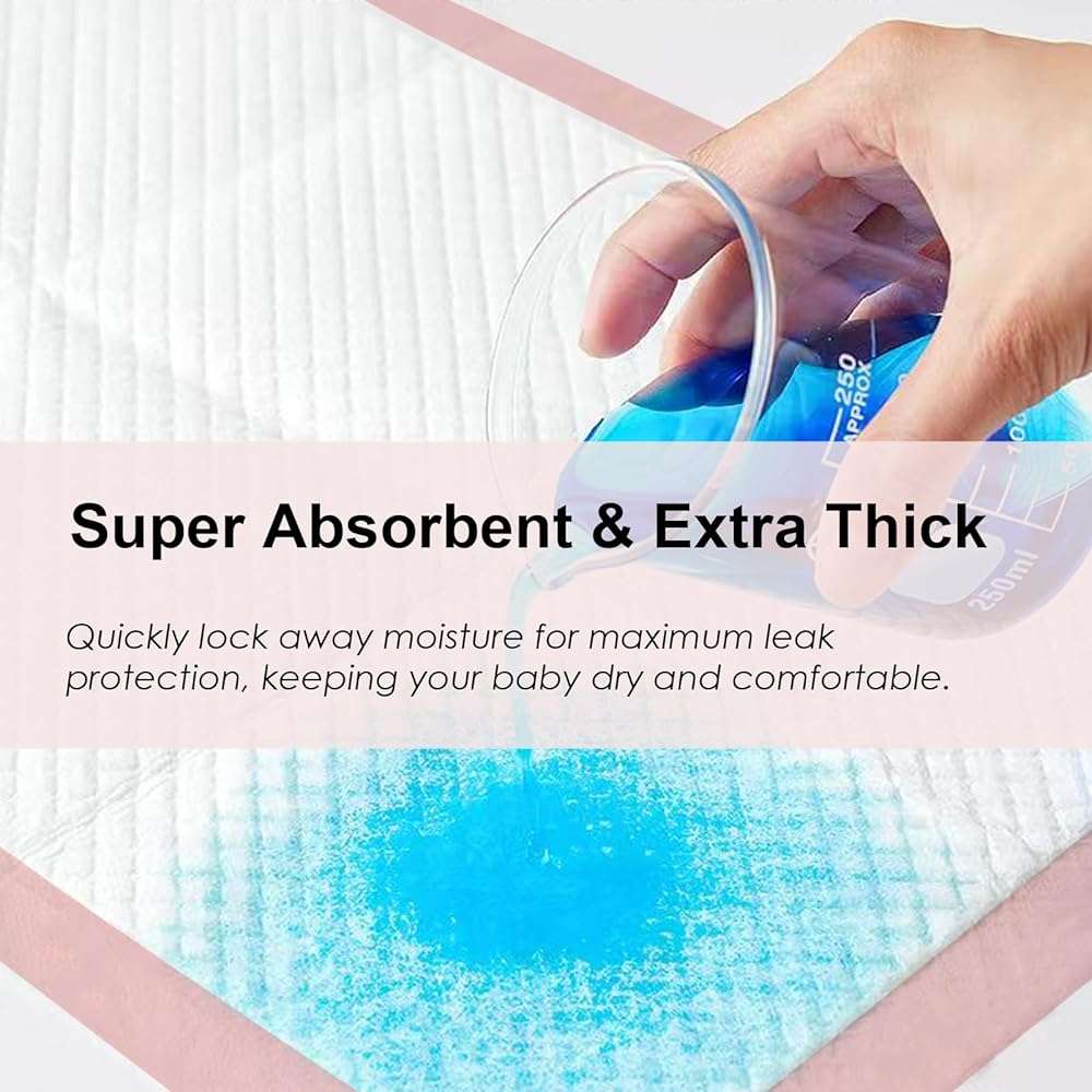 Pet Toilet Training Pads 100 Count Disposable Puppy Pee Pads for Dogs, Ultra Absorbent|Quick Dry|Leak-Proof Pet Potty Pads for Dog, Cat, Rabbits and Guinea Pigs (Pink, 13" x 18"-100 Count) - Image 4