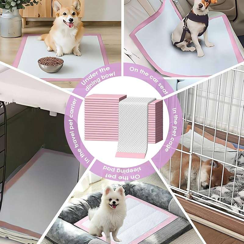 Pet Toilet Training Pads 100 Count Disposable Puppy Pee Pads for Dogs, Ultra Absorbent|Quick Dry|Leak-Proof Pet Potty Pads for Dog, Cat, Rabbits and Guinea Pigs (Pink, 13" x 18"-100 Count) - Image 7