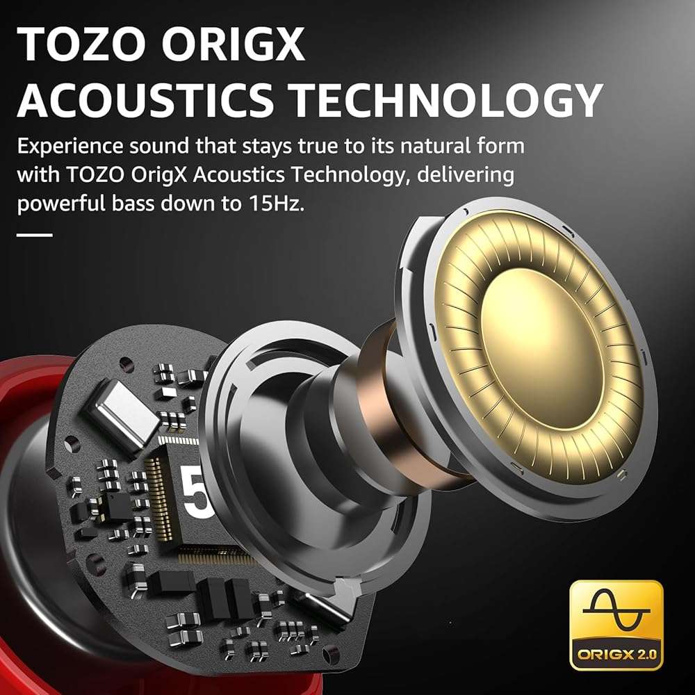 TOZO Hybrid Active Noise Cancelling Wireless Earbuds HT2 Hybrid Active Noise Cancelling Headphones - Image 2