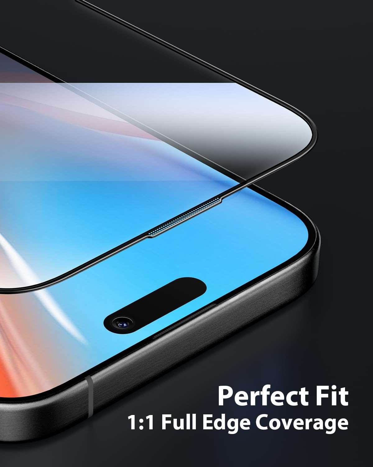 Mkeke for iPhone 15 Pro Max Screen Protector 3 Pack, [9H+ Hardness] [Military-Grade Drop Protection] [Sensitive Touch] [Easy Installation] [HD Clear] Full Edge Coverage Tempered Glass - Image 4