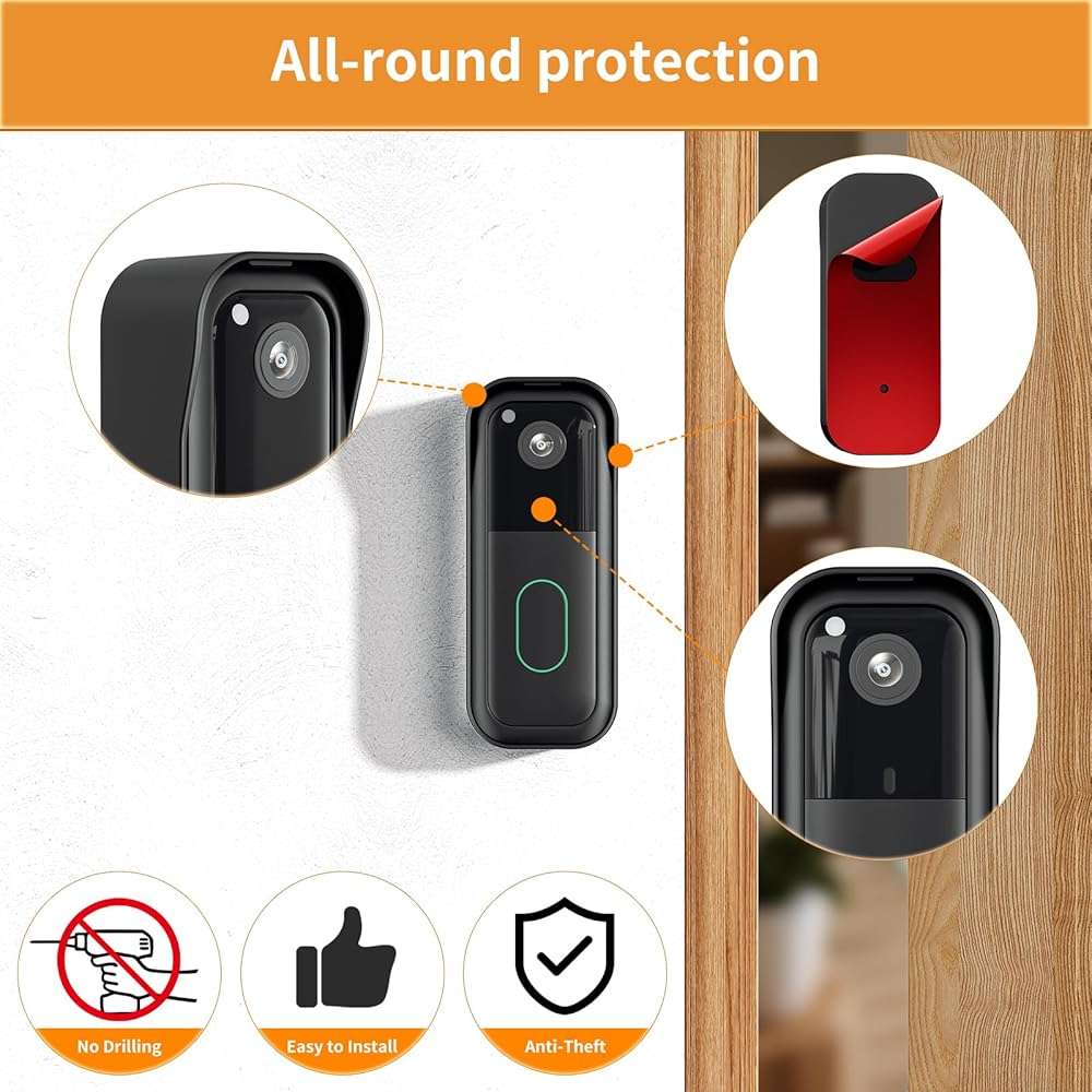 No-Drill Blink Doorbell Mount for All-new Blink Video Doorbell (2nd Gen), Strong Adhesive Doorbell Camera Bracket – Not Block Sensor, Anti-Theft Mount for Home, Apartment, Office - Image 6