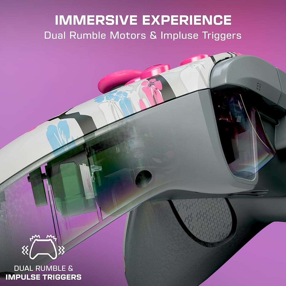 Turtle Beach Rematch Advanced Wired Gaming Controller Licensed for Xbox Series X|S, Xbox One, Windows PC - Colorful, Remappable Buttons, Hair Triggers, Audio Controls, Impulse Triggers - Cherry Blossom - Image 5