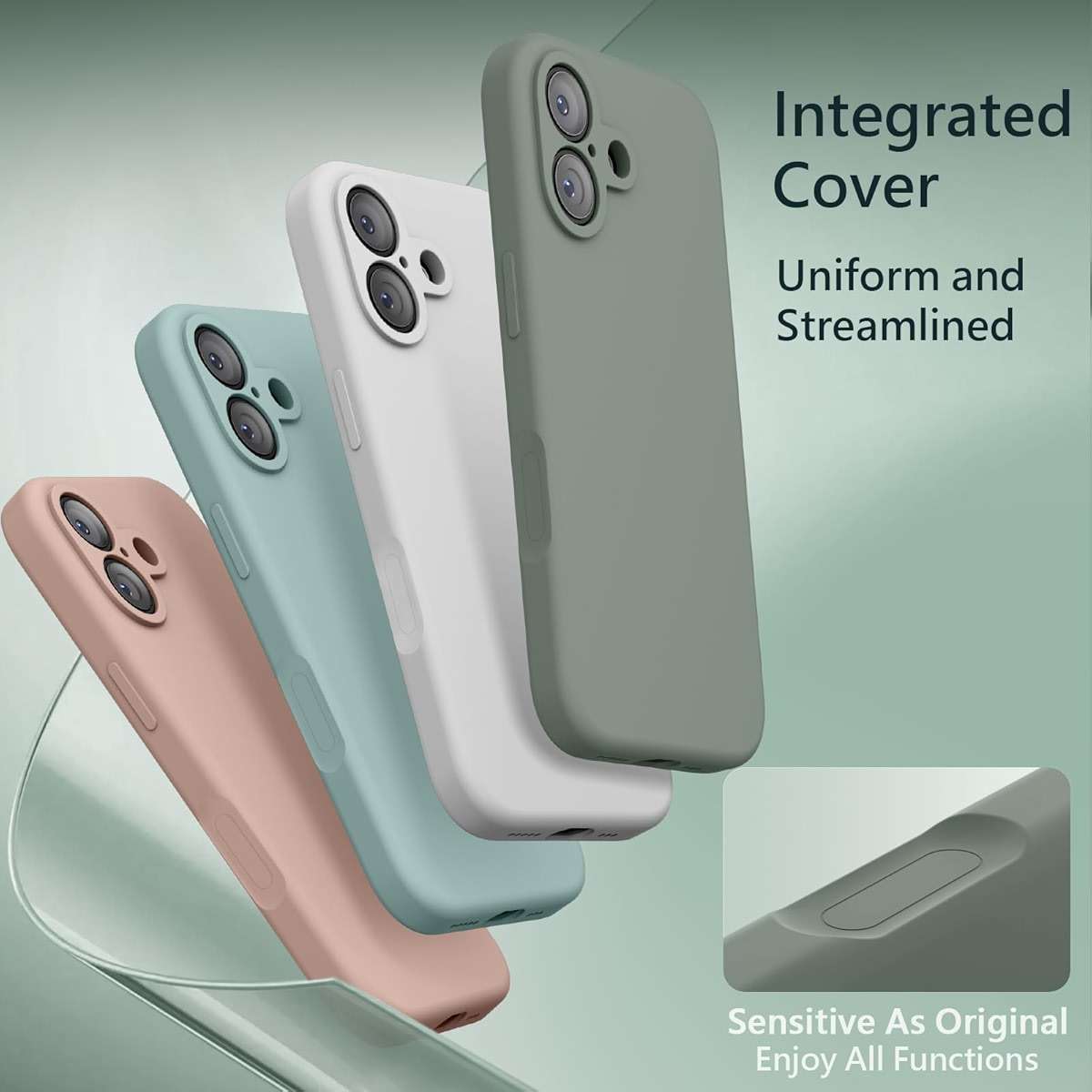 FireNova Magnetic for iPhone 17 Case, Compatible with MagSafe, [Integrated Silicone Camera Control Button] [Camera Protection] Anti-Scratch Microfiber Lining Phone Case, 6.3", Calke Green - Image 4