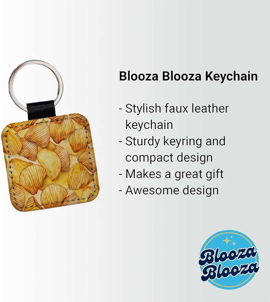 Blooza Blooza Lots Of Potato Chips Square Faux Leather Keychain - Image 2
