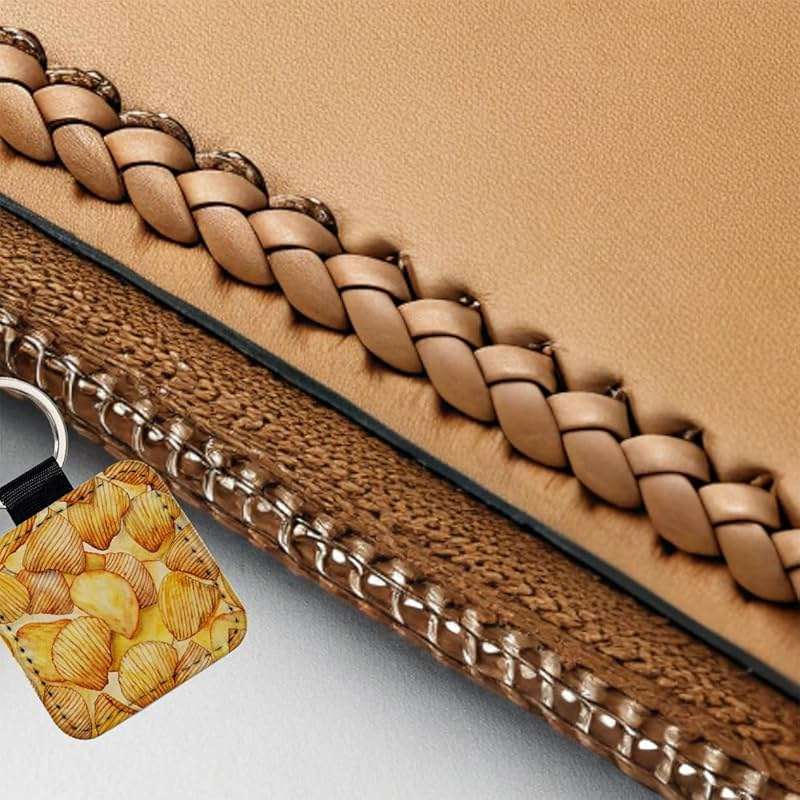 Blooza Blooza Lots Of Potato Chips Square Faux Leather Keychain - Image 3