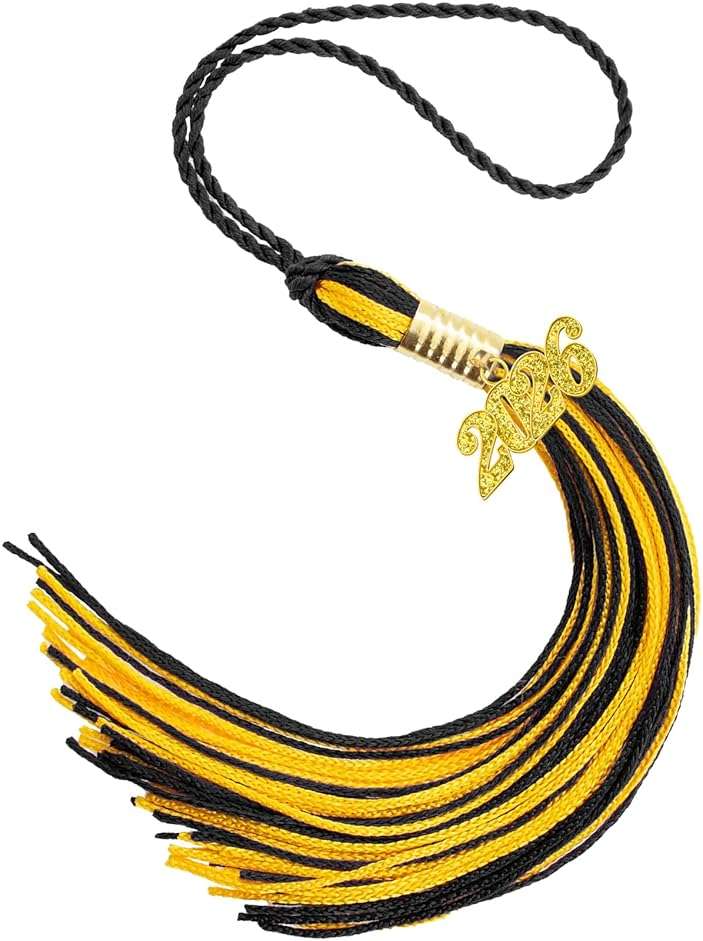 2026 Black Gold Gradution Tassel with Golden Charm for Graduation Cap Hat Gown Headband Decorations Senior Class of 2026 Congrats Grad Party Favors Supplies Ceremonies Memorial Graduations Decor - Image 1