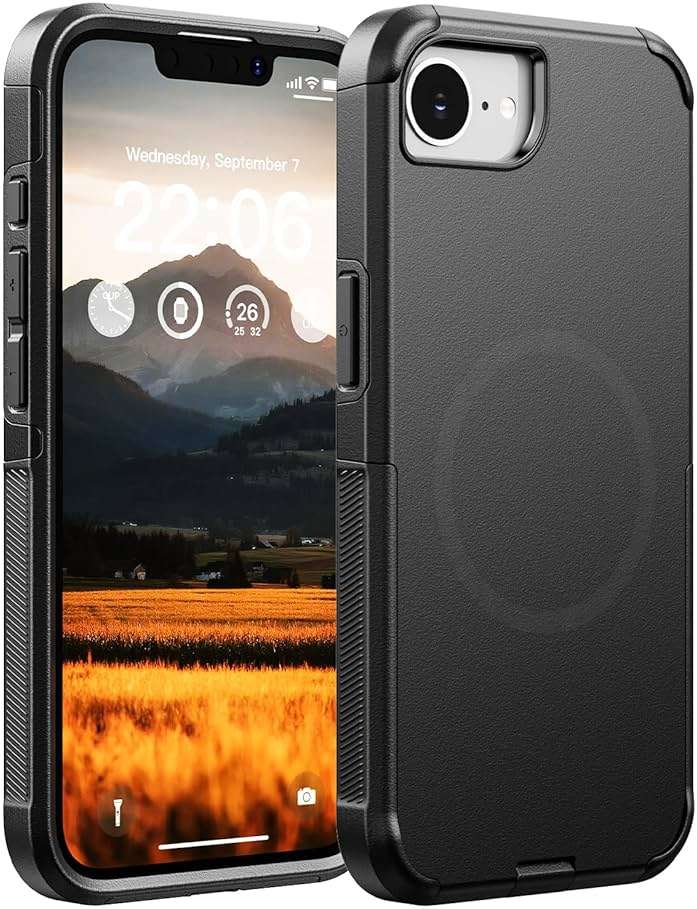 Diverbox for iPhone 16e Case & iPhone 17e Case - Compatible with MagSafe,Shockproof Dropproof with Screen Protector,with Port Protection,Slim & Tough Phone Cover (Black) - Image 1