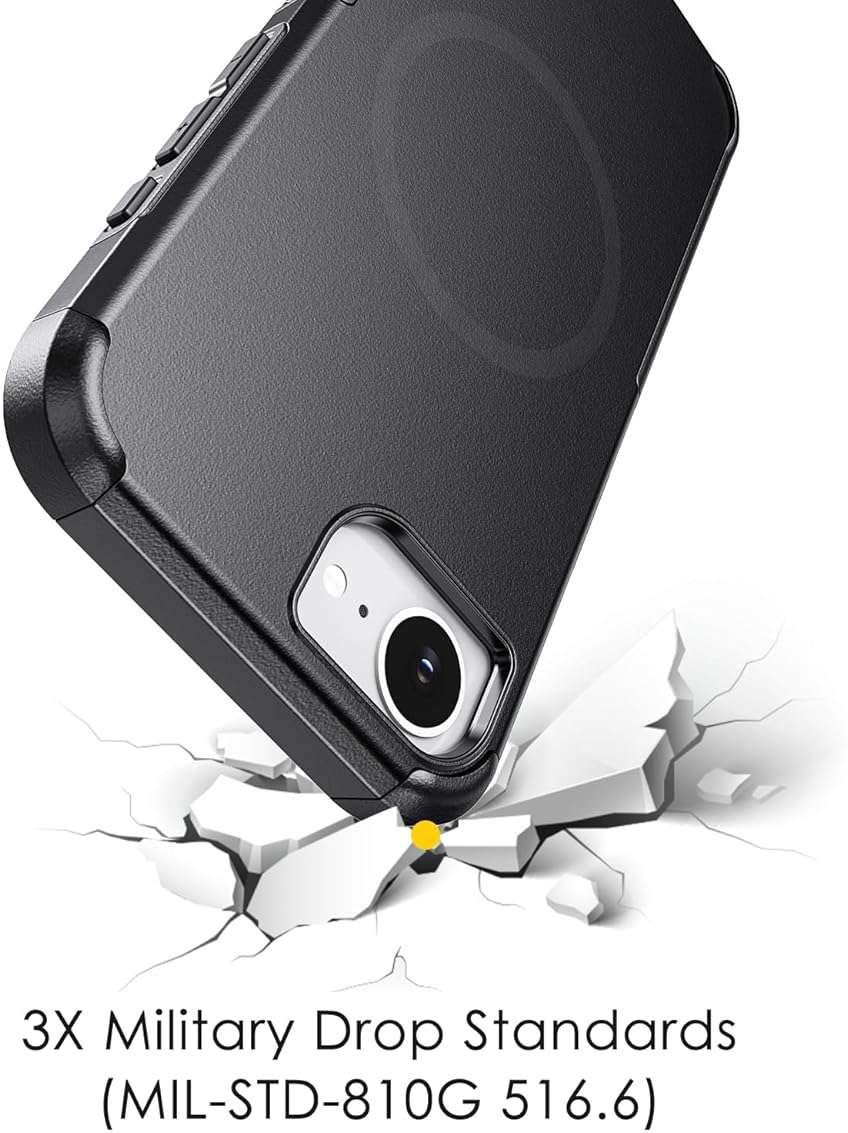 Diverbox for iPhone 16e Case & iPhone 17e Case - Compatible with MagSafe,Shockproof Dropproof with Screen Protector,with Port Protection,Slim & Tough Phone Cover (Black) - Image 2