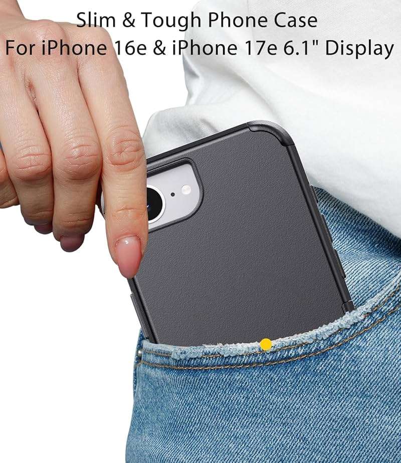 Diverbox for iPhone 16e Case & iPhone 17e Case - Compatible with MagSafe,Shockproof Dropproof with Screen Protector,with Port Protection,Slim & Tough Phone Cover (Black) - Image 6