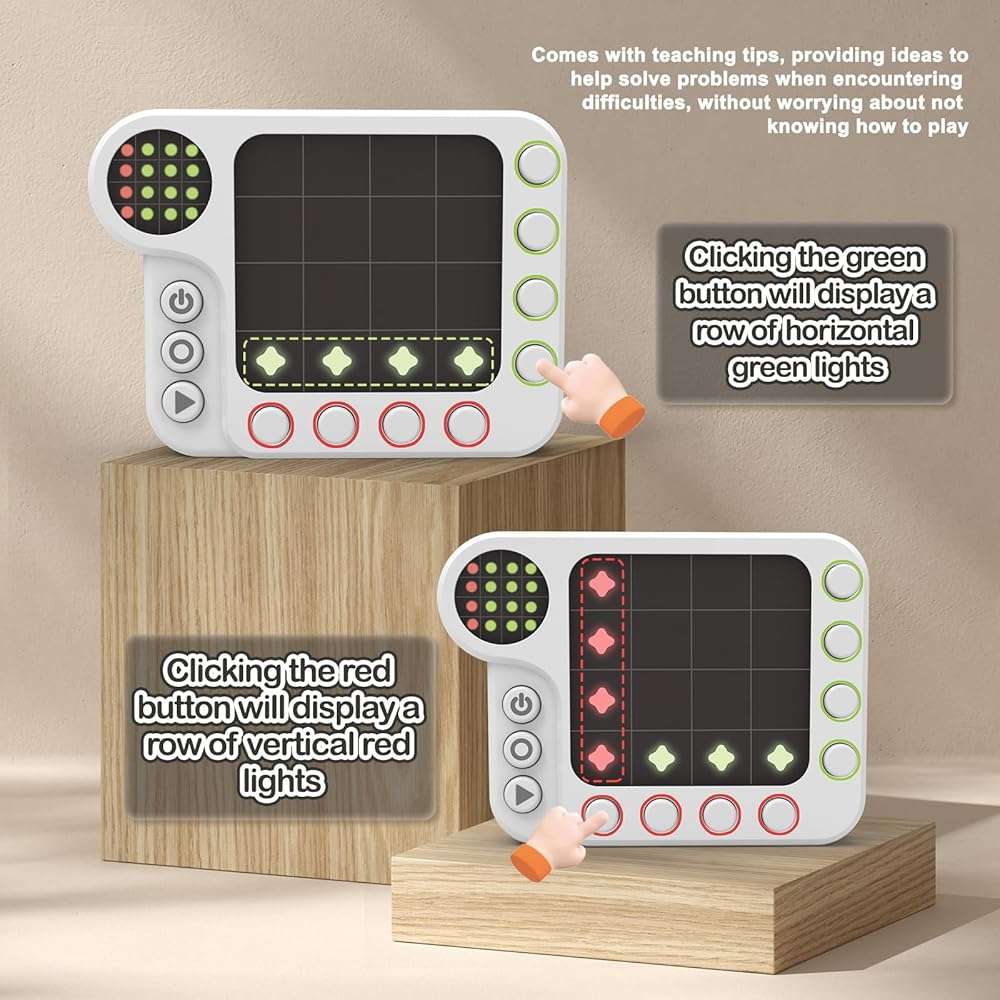 Logic Brain Teasers Game,Original 300 Challenges-Handheld Electronic Games for Kids,Adult,Teen&Seniors , Portable Educational Toys and Travel Games for Boys & Girl,Gift for Age 6+(Non-Rechargeable) - Image 2