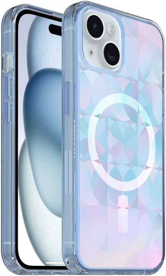 OtterBox iPhone 17e, 16e, 15, 14, & 13 Symmetry Series Clear Case - Opal Prism Blue - Ultra-Thin, Sleek iPhone Case - Image 2