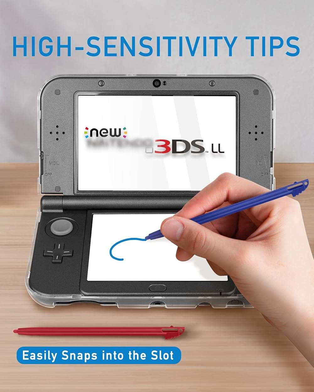 4-in-1 Accessories Kit for Nintendo New 3DS XL/LL – Full Protection Bundle Includes Carrying Case, Clear Hard Shell, 4 Stylus Pens & 2 Sets of Screen Protectors Compatible with New 3DS XL/LL Console - Image 6