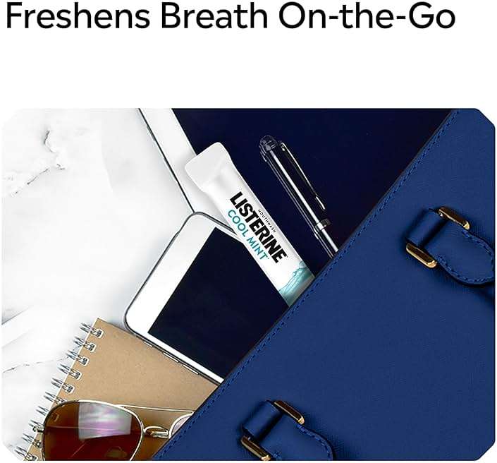 Listerine Mouthwash On-the-Go Travel Essentials Individual Packets of Alcohol-Free Cool Mint Flavor Oral Rinse Kills Bad Breath Germs Mini Travel Size Mouthwash, 30 ct - Image 3