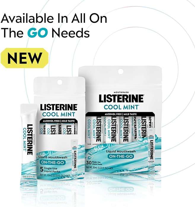 Listerine Mouthwash On-the-Go Travel Essentials Individual Packets of Alcohol-Free Cool Mint Flavor Oral Rinse Kills Bad Breath Germs Mini Travel Size Mouthwash, 30 ct - Image 8