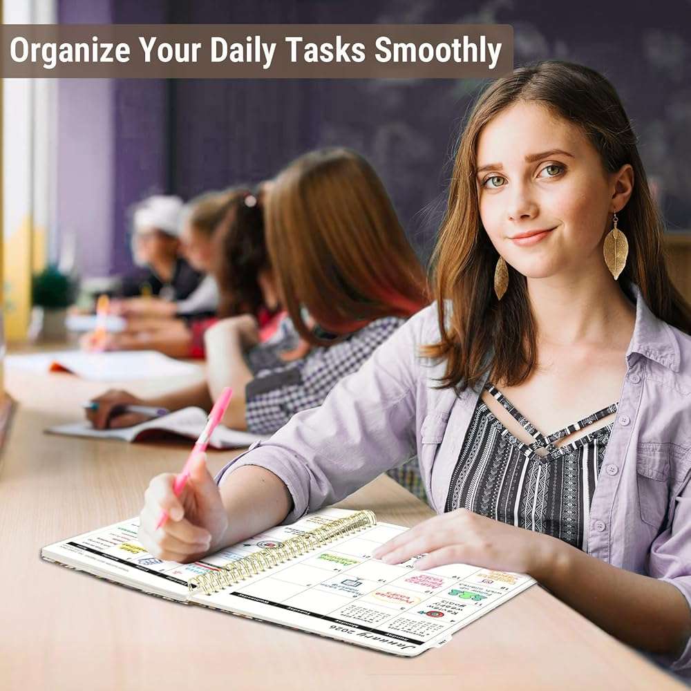 Planner 2026-2027, Monthly and Weekly Academic Planner July 2026 - June 2027, Hardcover Student Teacher Planning Agenda Calendar Book with Tabs, Perfect for Office School Supplies, A5 (6.3" x 8.5") - Garden - Image 2