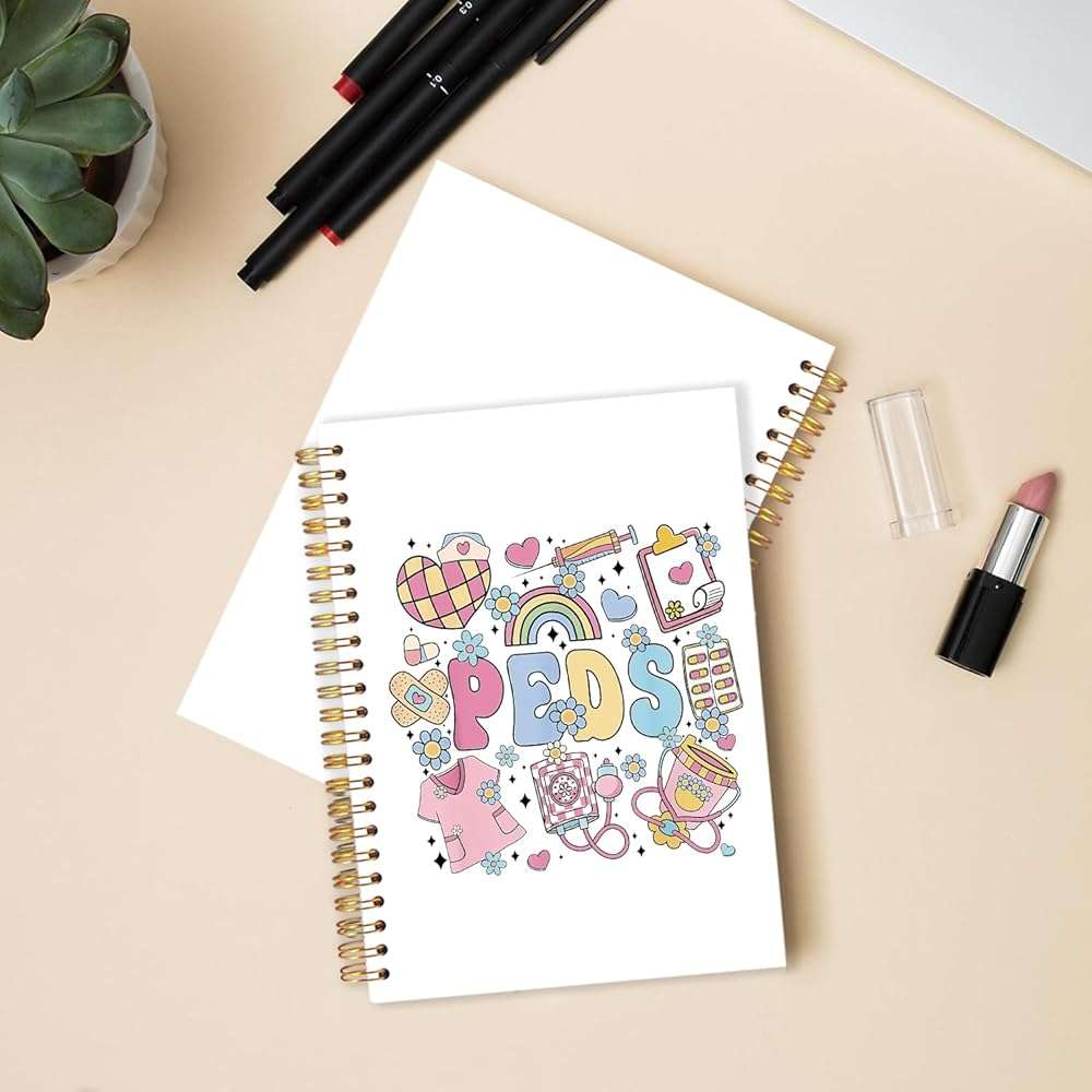 FDHSPAAM Pediatric Peds Nurse Gifts Spiral Journal Notebook 5.5x8.3in, Nurse Appreciation Gifts Journal for Woman, Nursing Graduation Gift Notebooks for Note Taking, Medical Nursing Hardcover Notebook - Image 2