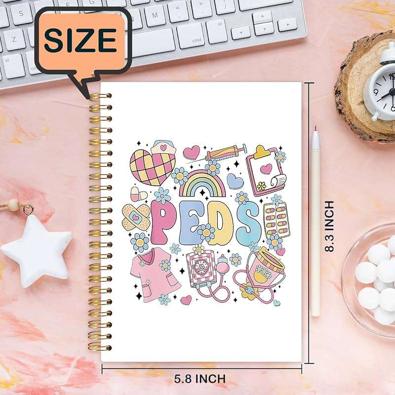 FDHSPAAM Pediatric Peds Nurse Gifts Spiral Journal Notebook 5.5x8.3in, Nurse Appreciation Gifts Journal for Woman, Nursing Graduation Gift Notebooks for Note Taking, Medical Nursing Hardcover Notebook - Image 3