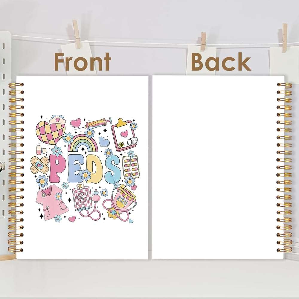 FDHSPAAM Pediatric Peds Nurse Gifts Spiral Journal Notebook 5.5x8.3in, Nurse Appreciation Gifts Journal for Woman, Nursing Graduation Gift Notebooks for Note Taking, Medical Nursing Hardcover Notebook - Image 5