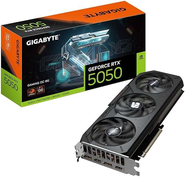 GIGABYTE GeForce RTX 5050 Gaming OC 8G Graphics Card, 8GB 128-bit GDDR6, PCIe 5.0, WINDFORCE Cooling System, GV-N5050GAMING OC-8GD Video Card - Image 1