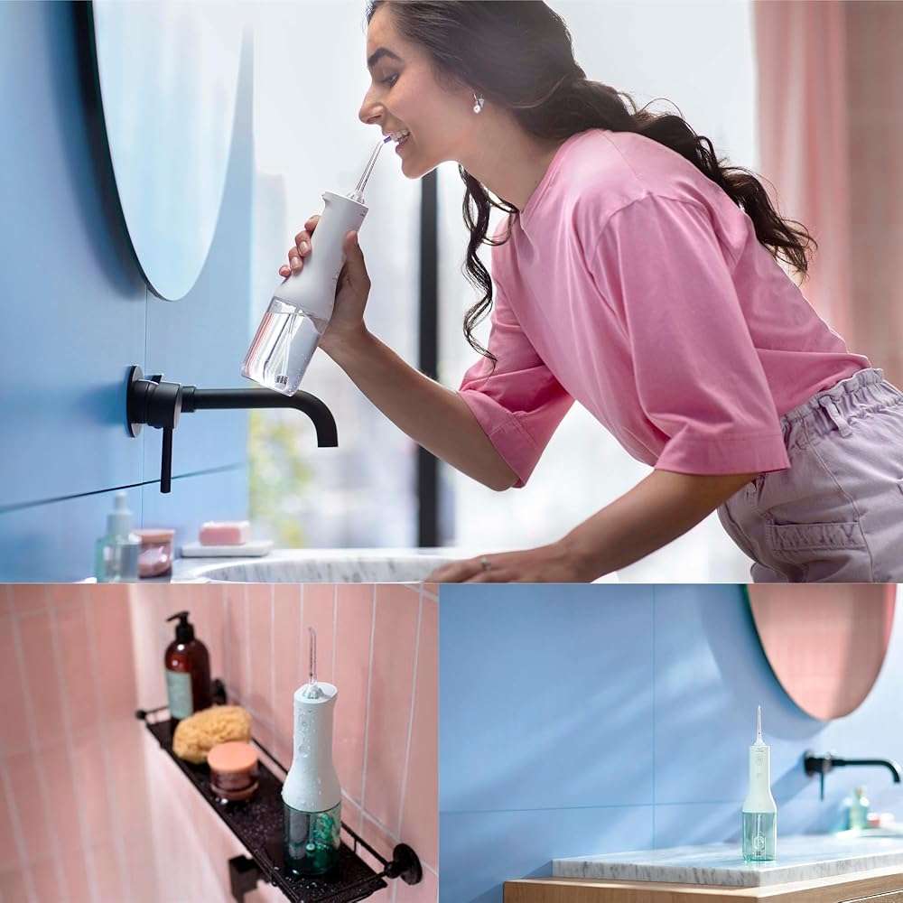 Philips Sonicare Water Flosser Cordless – Rechargeable Power Dental Waterflosser for Teeth, Portable Oral Irrigator with 3 Intensity Settings, 360° Rotating Nozzle – (Mint) - Image 2