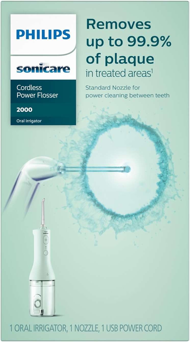 Philips Sonicare Water Flosser Cordless – Rechargeable Power Dental Waterflosser for Teeth, Portable Oral Irrigator with 3 Intensity Settings, 360° Rotating Nozzle – (Mint) - Image 9