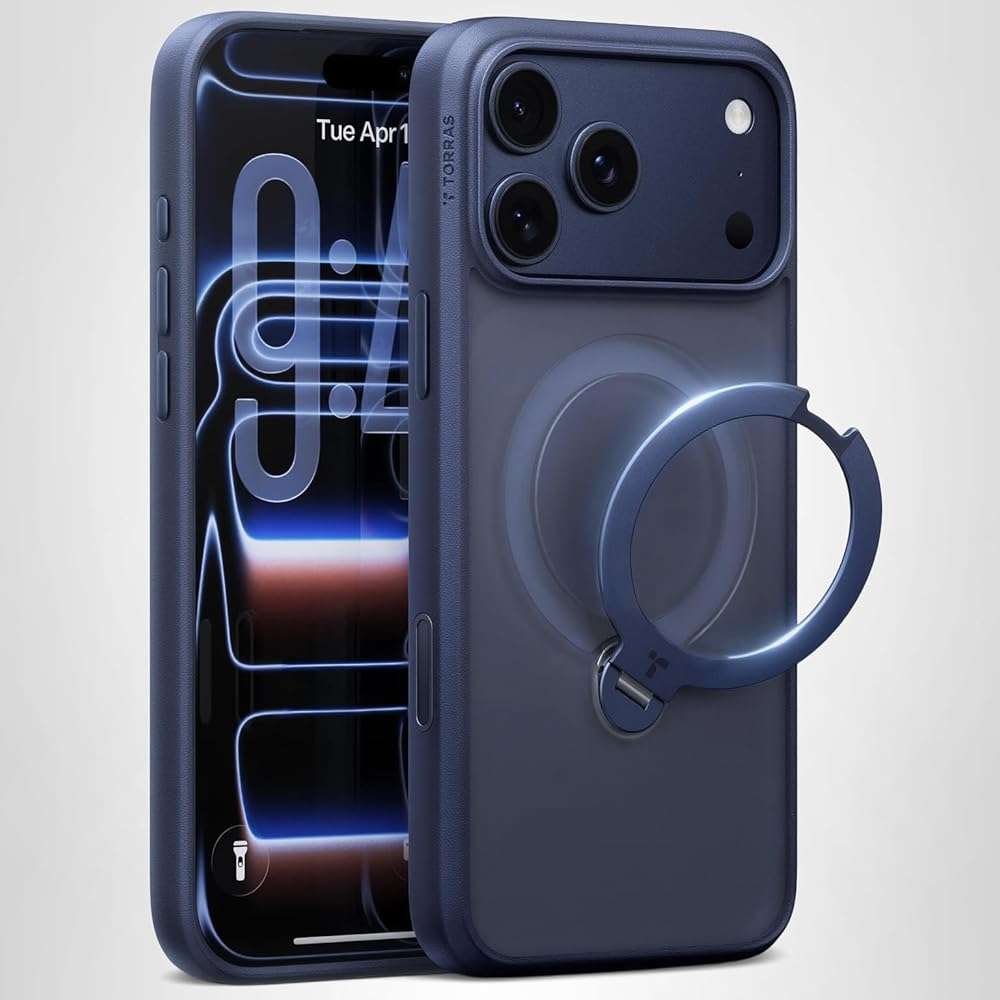 TORRAS Q3 Spin for iPhone 17 Pro Max Case with 360 Magnetic Stand, Camera Control, Fit for MagSafe, 4X Military-Grade Shockproof Case for iPhone 17 Pro Max Phone Case with Kickstand, Deep Blue - Image 10