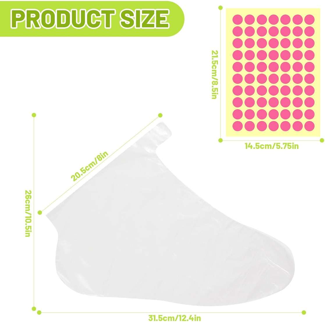 Mersenty 200 Pcs Disposable Foot Covers For Wax Therapy Plastic Waterproof Foot Mask Socks With Adhesive Stickers Home Pedicure Supplies Leak-Proof - Image 2