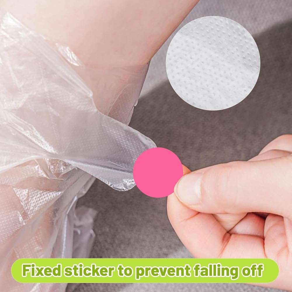 Mersenty 200 Pcs Disposable Foot Covers For Wax Therapy Plastic Waterproof Foot Mask Socks With Adhesive Stickers Home Pedicure Supplies Leak-Proof - Image 5