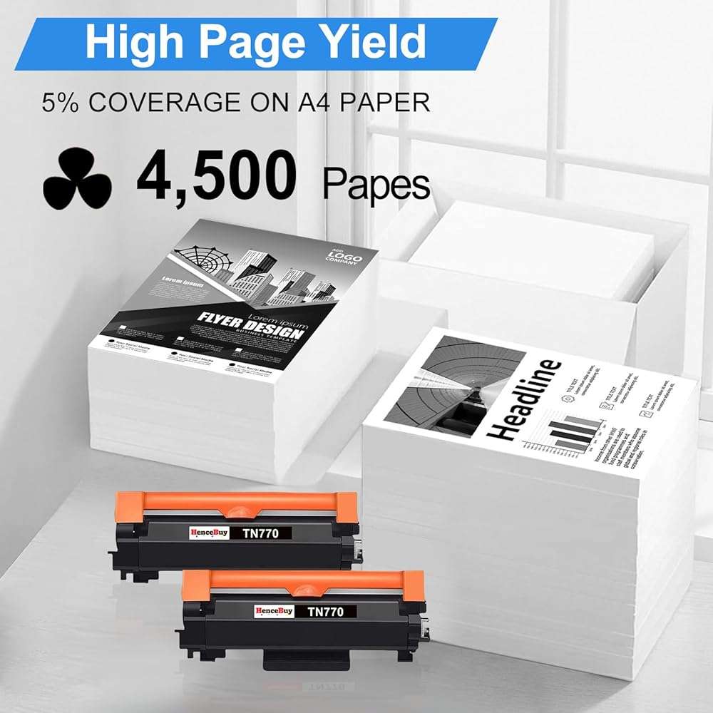 HenceBuy TN770 TN-770 Toner 2 Pack Replacement for tn770 Toner for Brother Printer Compatible with Brother HL-L2370DW L2370DWXL MFC-L2750DW L2750DWXL Printer - Image 3